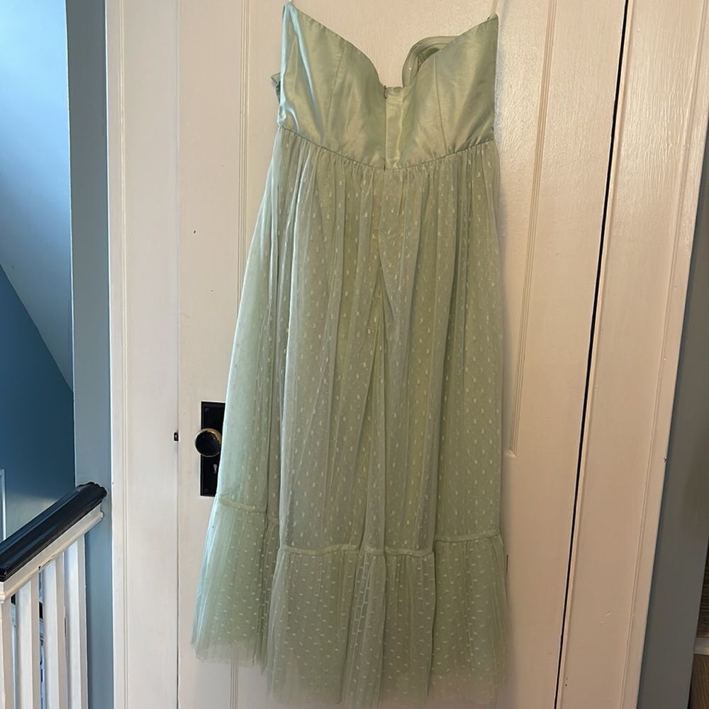 Anthropologie - Tulle Bow-tie Midi Dress In Green - Picture 5 of 6